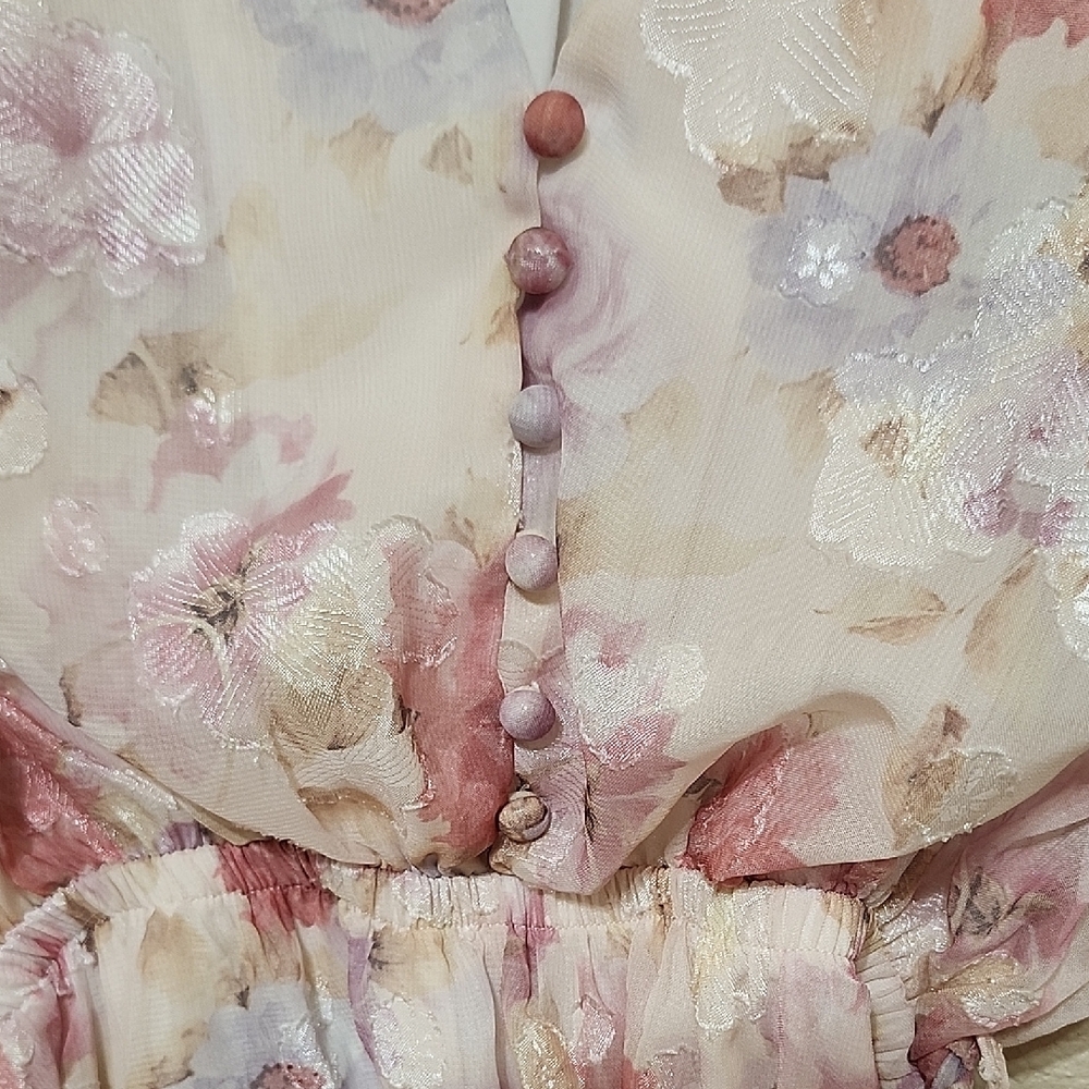 Lena Floral Romper with Tie Front and Ruffle Details - Picture 8 of 16